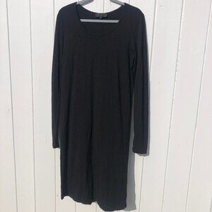 Nili Lotan Wool Blend Long Sleeve Below Knee Dress